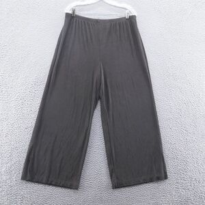 Chicos Womens Travelers Wide Leg Pants 3 Size 16P Brown Pull On Comfy Stretch‎